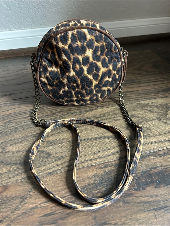 Ralph Lauren Handbags - Ralph Lauren Leopard Print Round Crossbody - Brown/Black